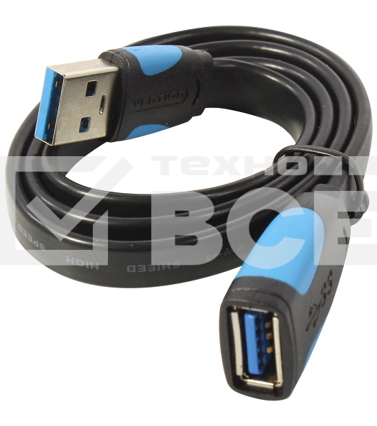 Кабель-удлинитель Vention USB 3.0 AM/AF - 0.5м плоский