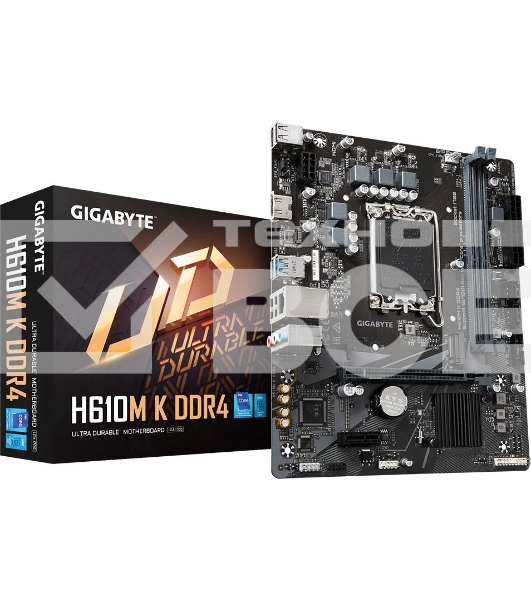 Материнская плата Gigabyte H610M K DDR4 V2.0, LGA 1700, Intel H610, 2xDDR4, 2xSATA, 1xM.2, 1xPCIe 4.0 x16, 1xPCIe x1, 1xHDMI, 1x 1Gb LAN, 2xUSB-A 3.2 Gen 1, 4xUSB-A 2.0, 3x 3.5 мм, 7.1, mATX