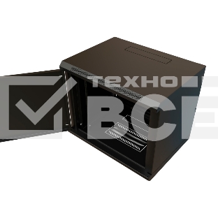 Шкаф коммутационный WRline (WR-TW-1545-SR-RAL9004) настенный 15U 600x450 мм пер. дв. металл 2 бок. пан. 60 кг черный 370 мм 775 мм IP20 сталь