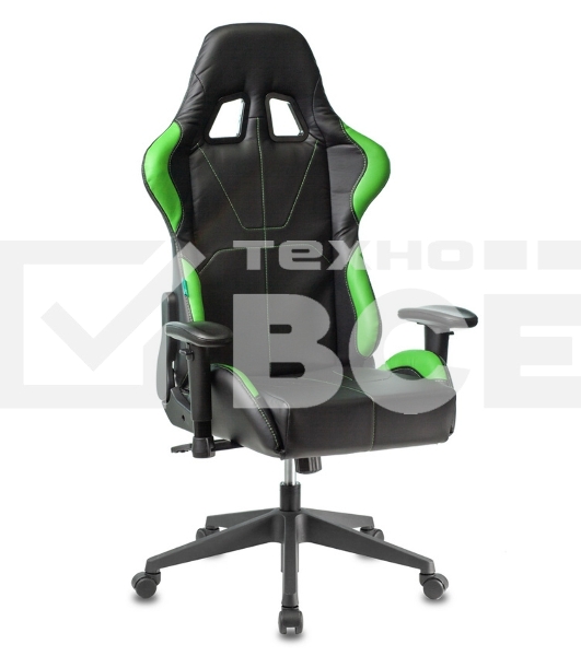 Кресло игровое Бюрократ VIKING 5 AERO LGREEN черный/салатовый искусственная кожа