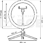 Светильник кольцевой Gauss 14W 700lm 3000-6500K 5V USB IP20 260x23мм черный дим пульт LED, фото5