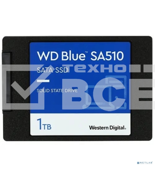 Накопитель SSD WD Blue SA510 WDS100T3B0A, 1Tb, SATA III, 2.5