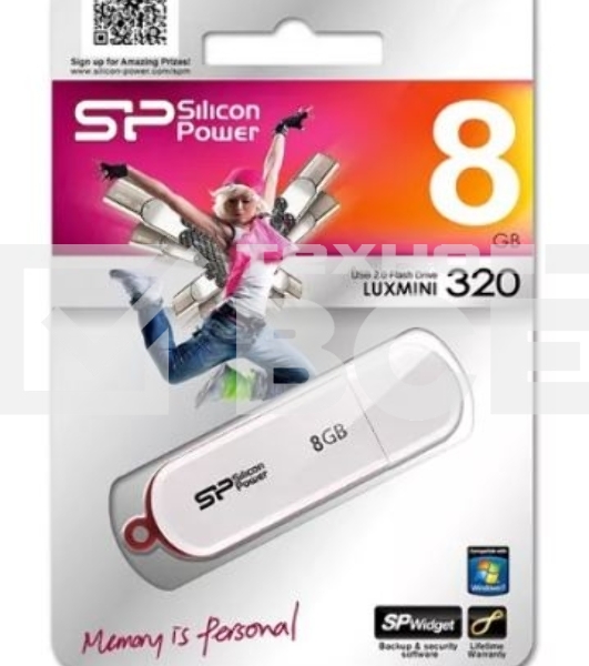 Флешка USB Silicon Power 8Gb LuxMini 320 SP008GBUF2320V1W USB2.0 белый