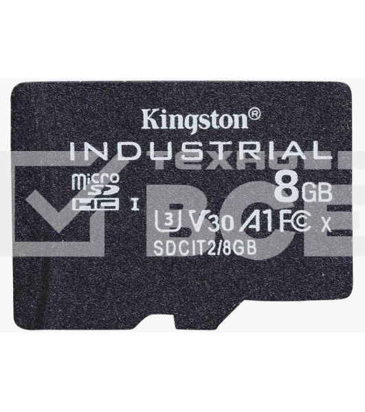 Флеш карта microSDHC 8Gb Class10 Kingston <SDCIT2/8GBSP> Industrial Temperature Class UHS-I без адаптера
