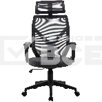 Кресло компьютерное Cactus CS-MC414-GY черный/серый, сетка/ткань, с подголов. крестов. пластик, пластик черный, фото6