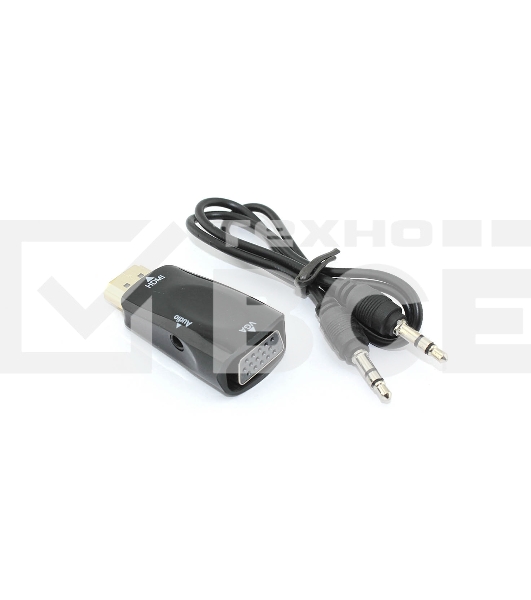Переходник HDMI на VGA c аудио черный