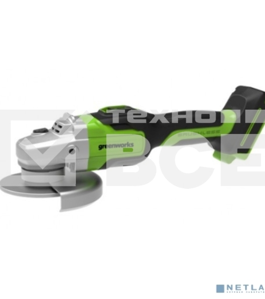 Угловая шлифовальная машина аккумуляторная GreenWorks GD24AG, 24V, бесщеточная без АКБ и ЗУ (3200207)