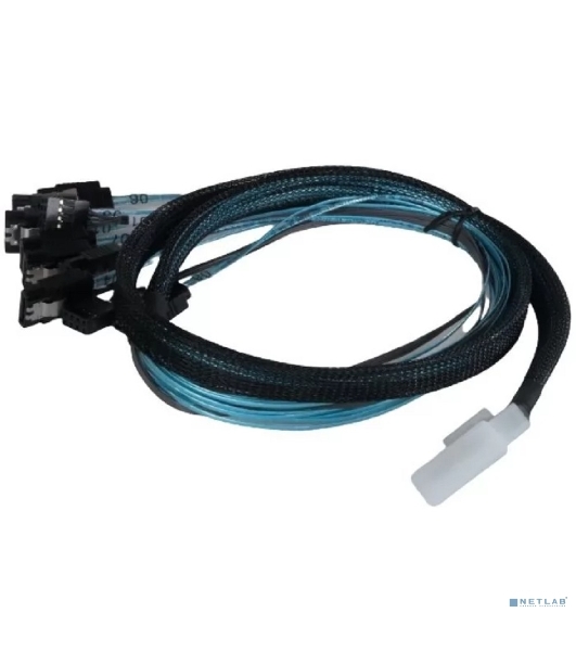 Кабель Procase CBL-SLSAS8-8SATA-10 для подключения корзин, SFF-8654 (Slimline SAS x8) к 8*SATA, 100 cm