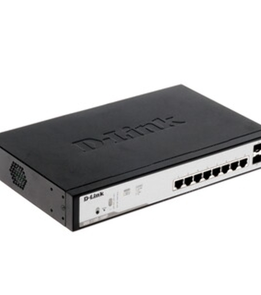 Коммутатор D-Link DSS-200G-10MP/A1A, 8×1 Гбит/с + 2×1 Гбит/с SFP, настраиваемый