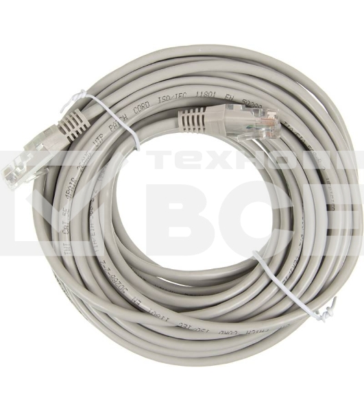 Кабель Патч-корд Lanmaster UTP TWT-45-45-10-GY вилка RJ-45-вилка RJ-45 кат.5е 10м серый ПВХ (уп.:1шт)