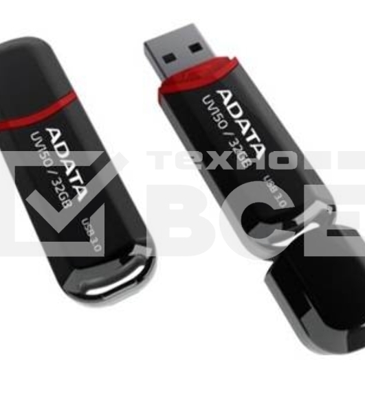 Флешка USB ADATA UV150 (AUV150-64G-RBK), 64Gb, USB 3.0, R/W 100/40, черный
