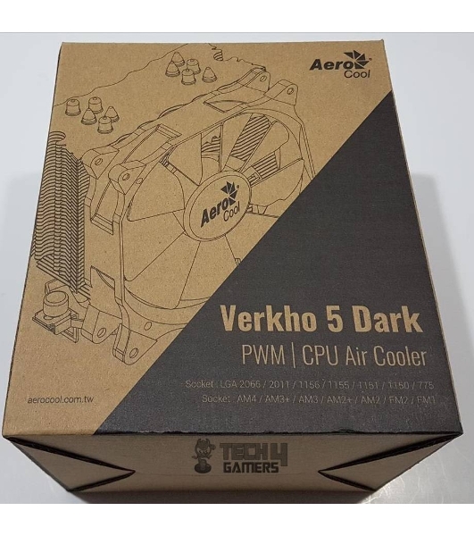 Кулер для процессора AeroCool/Formula Verkho 5 Dark черный, 120 мм, алюминий/медь, 2000 об/мин, 27 дБ, 4 pin, 150 Вт, 156.5 мм