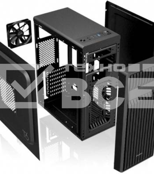 Компьютерный корпус Zalman ZM-T6 черный без БП ATX 1xUSB2.0 1xUSB3.0 audio bott PSU