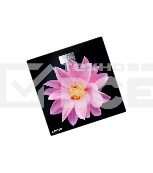 Весы напольные Centek CT-2416 (Pink Flower) электронные 180кг, 0,1кг, LCD 45x28, размер 26х26см