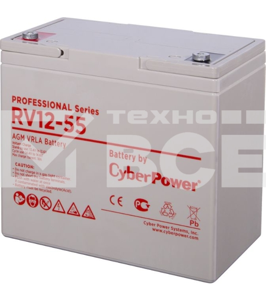 Батарея PS CyberPower Professional series RV 12-55 / 12V 60Ah operational life 12 years