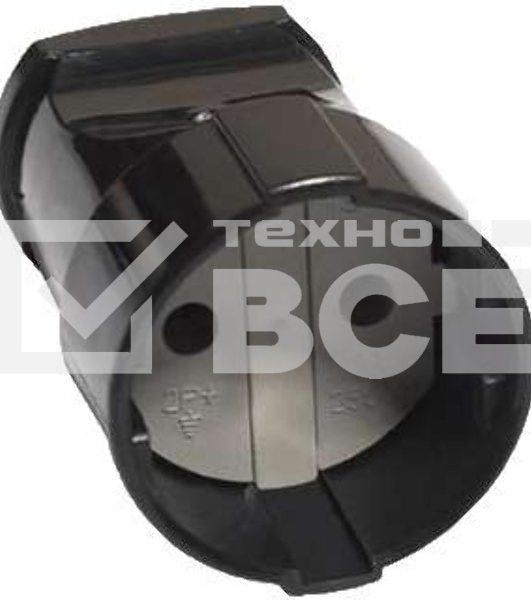 Штепсель без заземл. черный UNIVersal А0115