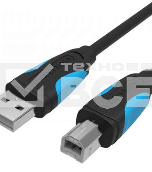 Кабель Vention USB 2.0 AM/BM - 3м. черный VAS-A16-B300