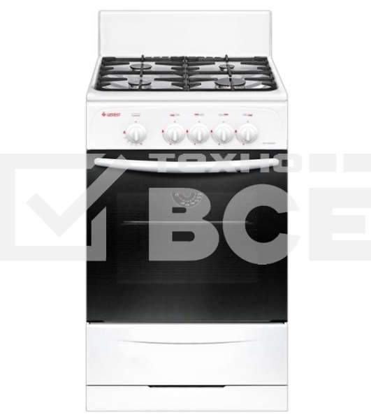 Плита газовая Gefest CG 50М02 К73 белый, конфорок 4 шт, духовка 42 л, 50 см x 85 см x 53 см