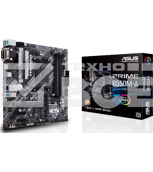 Материнская плата ASUS PRIME B550M-A/CSM, Socket AM4, B550, 2*DDR4, D-Sub+DVI+HDMI, SATA3 + RAID, Audio, Gb LAN, USB 3.1*8, USB 2.0*4, COM*1 header (w/o cable), mATX ; 90MB14I0-M0EAYC