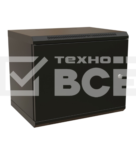 Шкаф коммутационный WRline (WR-TW-1566-SR-RAL9004) настенный 15U 600x600мм пер.дв.металл 2 бок.пан. 60кг черный 520мм 775мм IP20 сталь