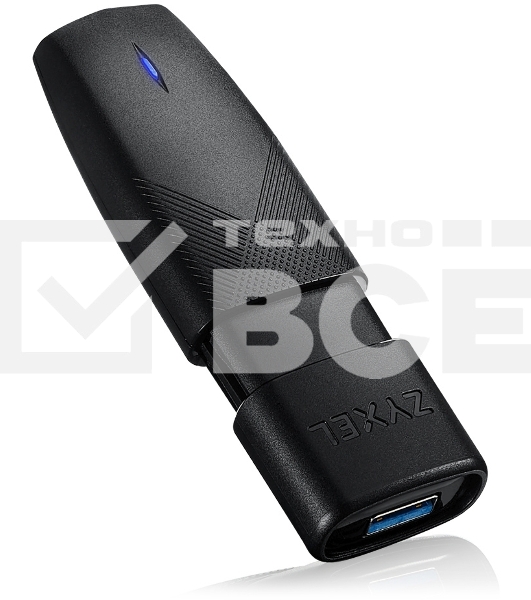 Двухдиапазонный Wi-Fi USB-адаптер Zyxel NWD7605, AX1800, 802.11a/b/g/n/ac/ax (600+1200 Мбит/с), USB3.0