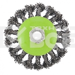 Щетка для УШМ Сибртех 100 мм, М14, Тарелка, крученая проволока 0,5 мм, фото2