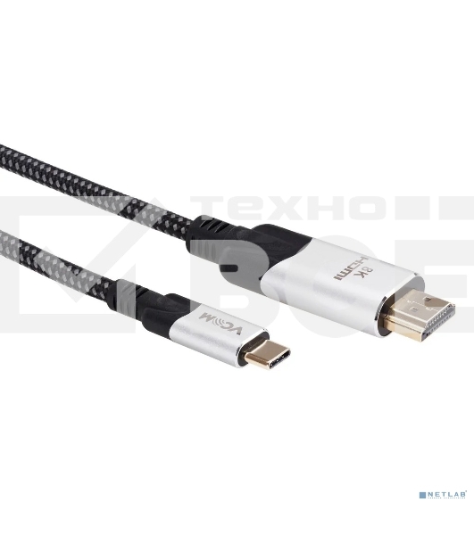 Кабель-адаптер VCOM USB 3.1 Type-Cm --> HDMI A(m) 8K@30Hz, 1,5 м,Alumi Shell,