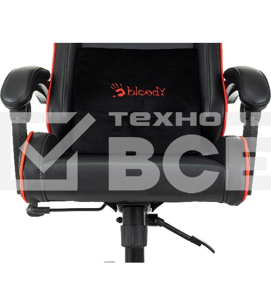 Кресло игровое A4Tech Bloody GC-780 черный, сиденье черный кожзам с подголов. крестов. металл черный, пластик черный