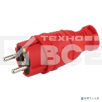 Вилка каучуковая ЭРА з/з прямая 16А IP44 красн. V8-RED-IP44, фото4