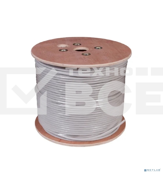 Кабель витая пара Rexant U/UTP, cat.5e, PVC, 10PR, 24AWG, INDOOR, SOLID, серый, 305м