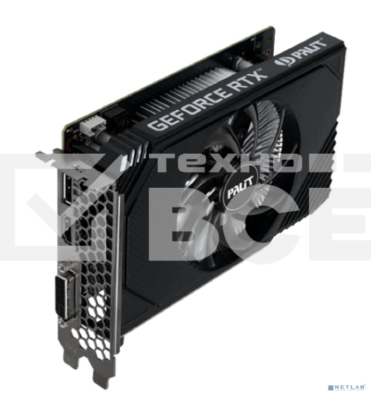 Видеокарта Palit RTX3050 STORMX OC 6Gb NVIDIA GeForce RTX 3050 6Gb PCI-E 4.0 96bit GDDR6 1042/14000 DVIx1 HDMIx1 DPx1 HDCP Ret
