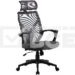 Кресло компьютерное Cactus CS-MC414-GY черный/серый, сетка/ткань, с подголов. крестов. пластик, пластик черный, фото7