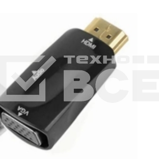 Переходник HDMI на VGA c аудио черный