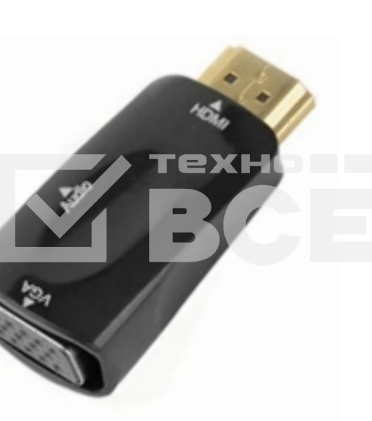 Переходник HDMI на VGA c аудио черный