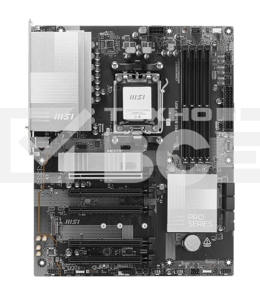Материнская плата MSI PRO B840-P WIFI, Socket AM5, AMD B840, 4xDDR5, 4xSATA, 2xM.2, 1xPCI-E 4.0 x16, 1xPCI-E 3.0 x4, 3xPCI-E 3.0 x1, 1xHDMI, 1x 2.5Gb LAN, 4xUSB-A 2.0, 2xUSB-A 5Gbps, 1xUSB-C 5Gbps, 1xUSB-A 10Gbps, 1xUSB-C 10Gbps, 3x3.5 мм, 7.1, ATX
