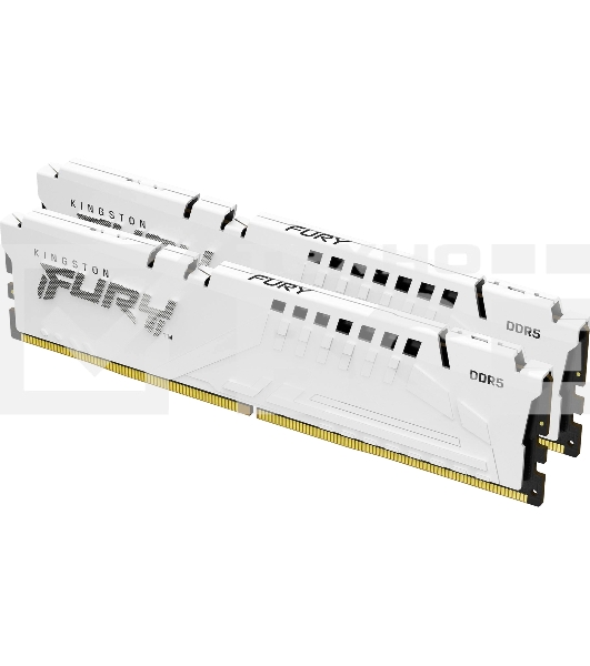 Оперативная память Kingston Fury Beast, DDR5, 32GB (2x16GB), 6000MHz, CL30, DIMM, с радиатором, белый
