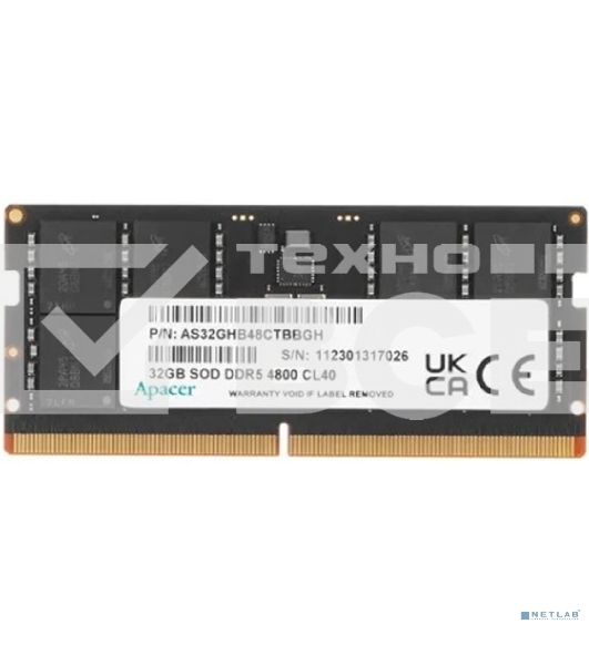 Оперативная память Apacer, DDR5, 32Gb (1x32Gb), 4800MHz, CL40, SO-DIMM