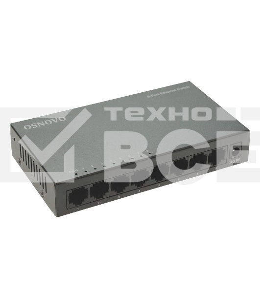 Коммутатор Osnovo SW-8F 8x100 Мбит/с неуправляемый