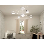 Потолочный светодиодный светильник с пультом Ambrella light FL51631/4+1 WH белый 3000K-6400K 48W 910*745*300 (ПДУ ИК), фото 1