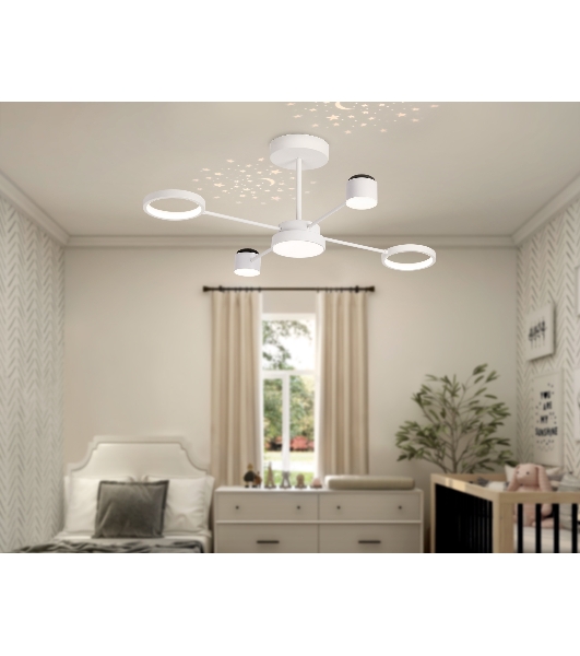 Потолочный светодиодный светильник с пультом Ambrella light FL51631/4+1 WH белый 3000K-6400K 48W 910*745*300 (ПДУ ИК)