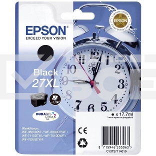 Картридж струйный Epson 27XL T2711 (C13T27114022/C13T27114020) черный, 17.7мл (1100 стр.), для WF7110/7610/7620