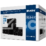 Аудиоколонки SVEN HT-210, черный, акустическая система 5.1, мощность (RMS):50Вт+5x15Вт, Bluetooth, Optical, Coaxial, FM-тюнер, USB/SD, дисплей, ПДУ, фото 1
