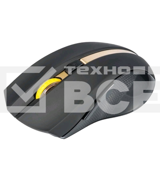 Мышь беспроводная Oklick 495MW черный/золотистый, 1600 dpi, радиоканал, USB, кнопки - 6
