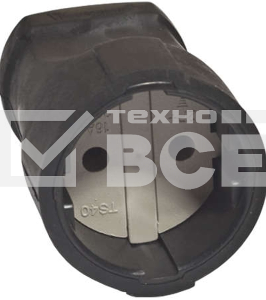 Штепсель без заземл. ПВХ-облив черный UNIVersal ОА0150