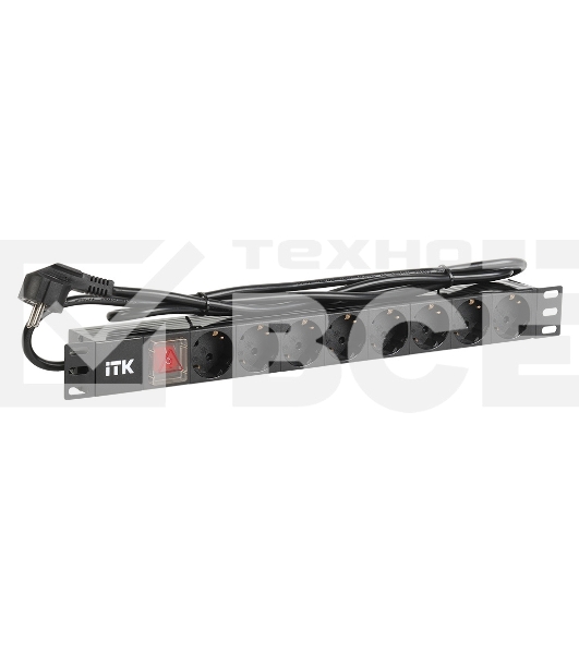Блок распределения питания ITK PH12-8D1-P гор.размещ. 8xSchuko базовые 16A Schuko 2м