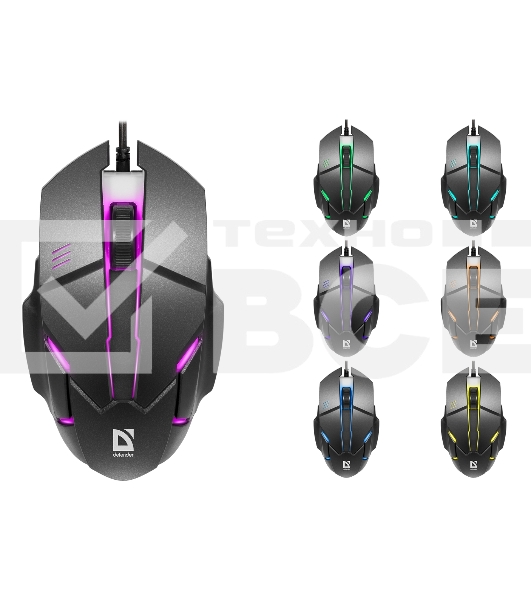 Мышь проводная Defender Host MB-982 черный, 1000 dpi, USB, кнопки - 3