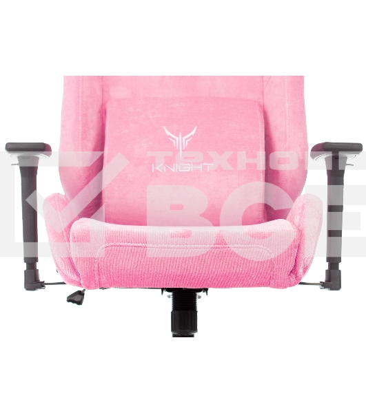 Кресло игровое Knight N1 Fabric розовый Velvet 36 с подголов. крестовина металл