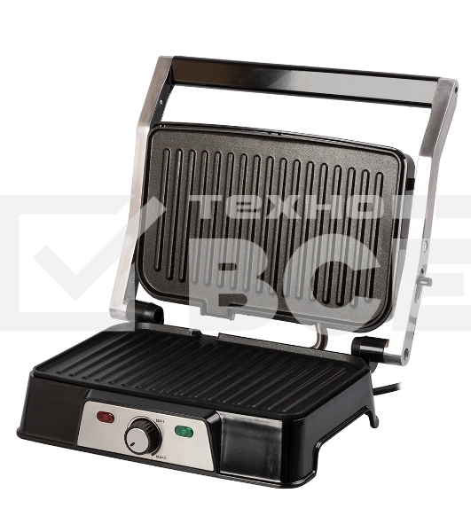 Электрический пресс-гриль Endever Grillmaster 220, серебристый/черный