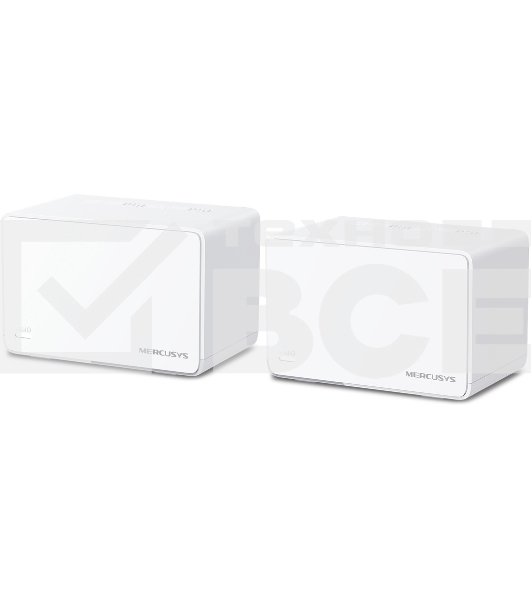 Домашняя Mesh Wi‑Fi система AX3000 Whole Home Mesh Wi-Fi 6 SystemSPEED: 574 Mbps at 2.4 GHz + 2402 Mbps at 5 GHzSPEC: Internal Antennas, 3× Gigabit Ports per Unit (WAN/LAN auto-sensing), 1024-QAM, OFDMA, HE160FEATURE: MERCUSYS APP, Router/AP Mode, One Unified Network, Seaml