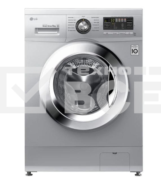 Стиральная машина LG F1296TD4 серебристый, загрузка фронтальная 8 кг, 1200 об/мин, класс: А